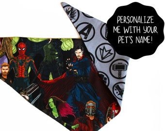 Avengers Personalized Reversible Dog Bandana