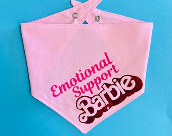 Personalized Emotional Support Barbie Dog Scarf