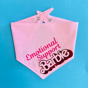 Personalized Emotional Support Barbie Dog Scarf image 1