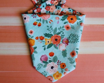 Vintage Flowers Reversible Dog Bandana