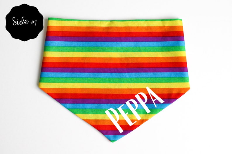 Pride Personalized Reversible Dog Bandana image 3