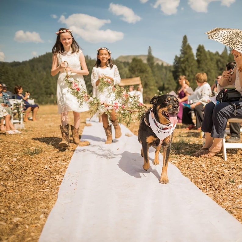 Hand Embroidered Dog of Honor Wedding Scarf image 4