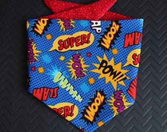 ¡Súper perro! Bandana reversible para perros