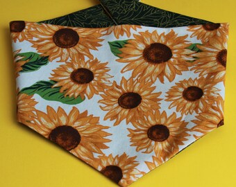 Sunflowers Reversible Dog Bandana