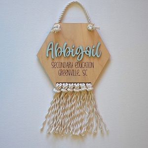 Personalized Dorm Room Macrame Door Hanger