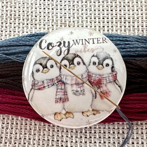Penguins Magnetic Needle Minder Needle Nanny For Sewing, Cross Stitch and Embroidery