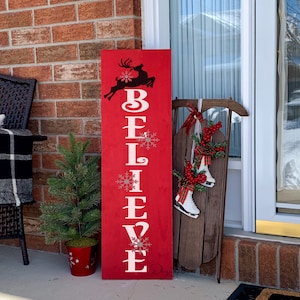 Christmas Believe Porch Sitter SVG Digital Design Cut File For Cricut & Silhouette