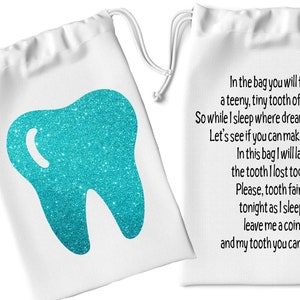 Zahnfee SVG, Zahnfee Gedicht SVG, Zahnfee Tasche SVG, verlorene Zahnfee Tasche