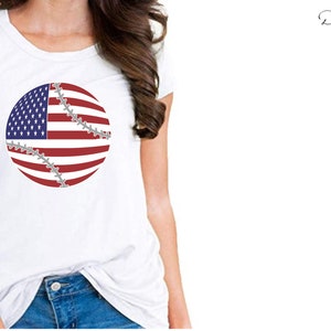 Baseball Patriotic American Flag SVG Digital Designs Cut File for Cricut & Silhouette