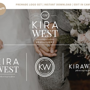 Premade Photographer Logo and Watermark Set: Canva Branding Kit (Digital Download)