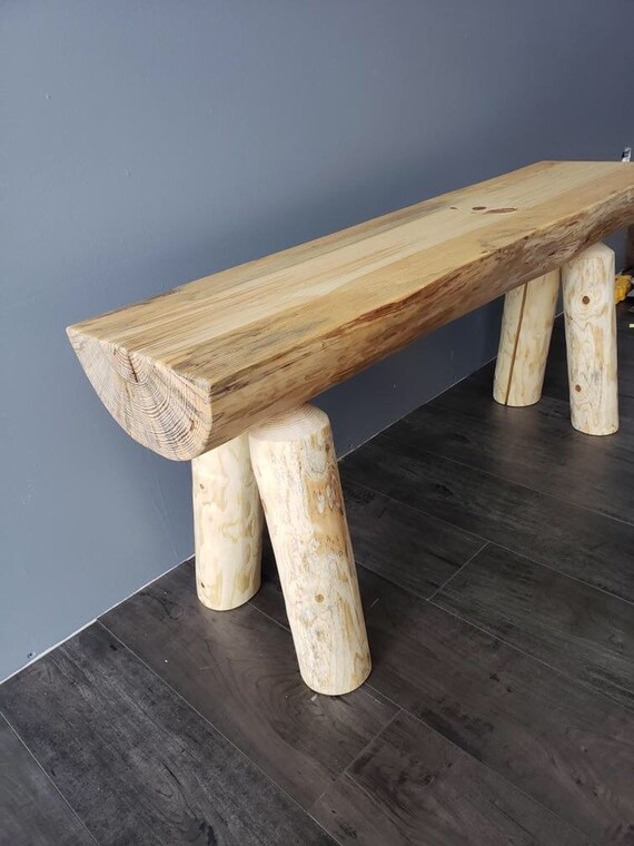 Half Log Bench Etsy