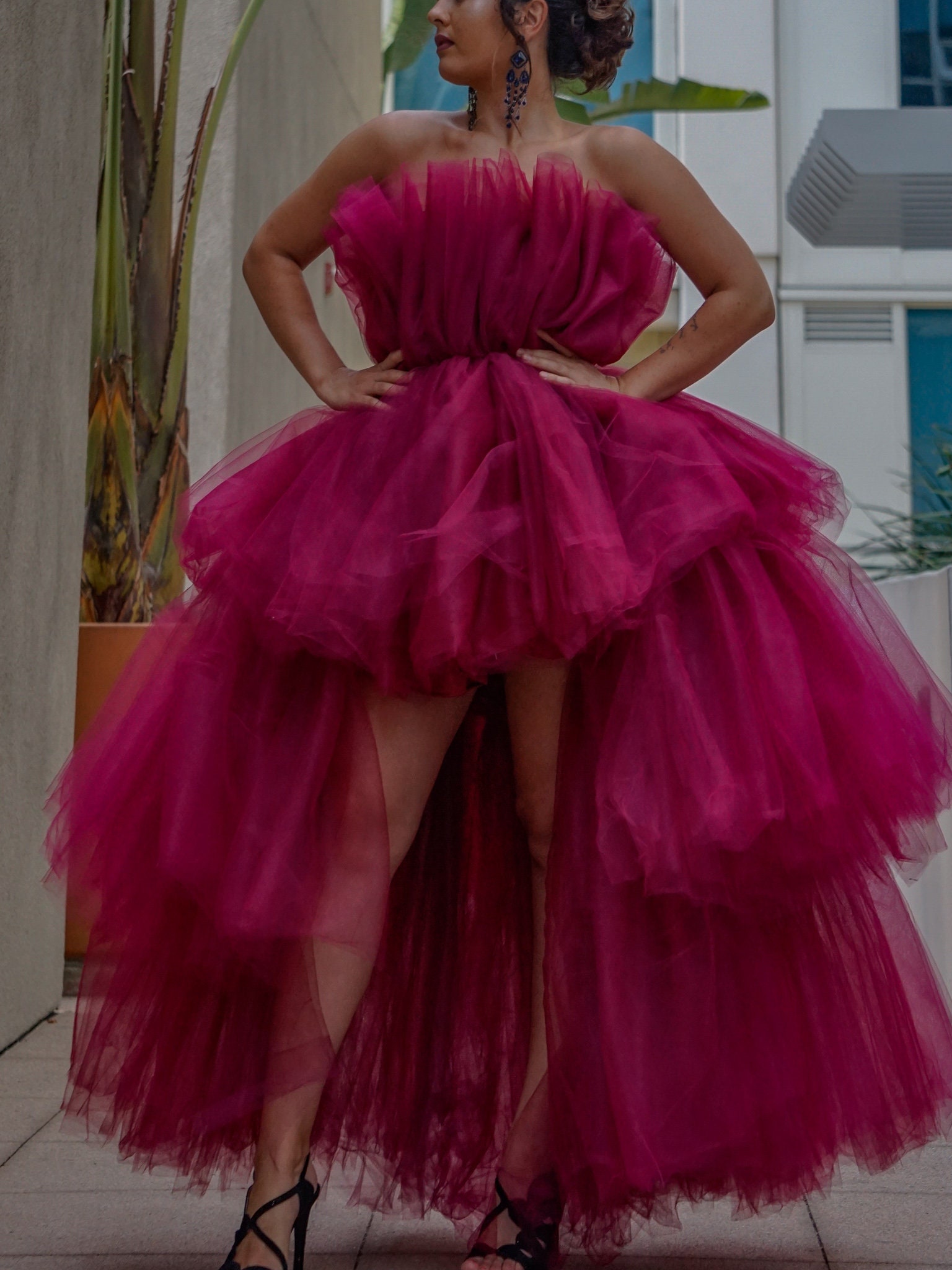 VERONICA Tulle Dress Red Long Valentines Day Wedding Prom - Etsy
