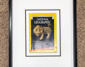 January 1974, Vol. 145, No. 1 Framed National Geographic Magazine Display Matting French Matted National Geographic, Custom Magazine Display