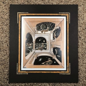 ヴィンテージ M.C. Escher ”もう一つの世界” ポスター　エッシャー ヴィンテージ M.C. Escher ”もう一つの世界” 額入りポスター