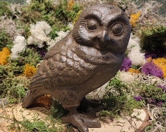 Cast Iron standing owl-Entry piece-Elegant decor-Vintage Style