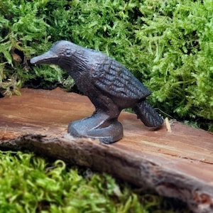 Cast Iron Crow On Base Home and Office Figurine Decor