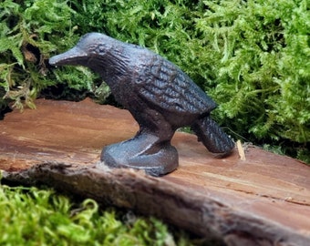 Cast Iron Crow On Base Home and Office Figurine Decor