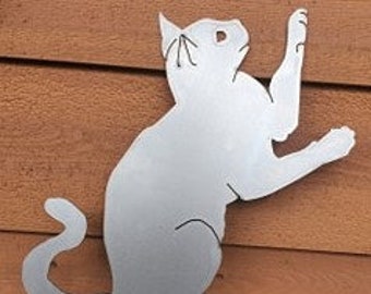 Cut Metal Playing Cat | Rusty Metal Cat Art | Crazy Cat Lady | Cat Lovers Gift | Metal Cat Art | Metal Cat Ornament | Metal Cat Decor |