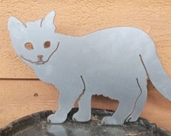Cut Metal Stalking Cat | Metal Cat Decor | Crazy Cat Lady | Metal Fence Ornament | Walking Cat | Cat Garden Ornament | Cat Lovers Gift |