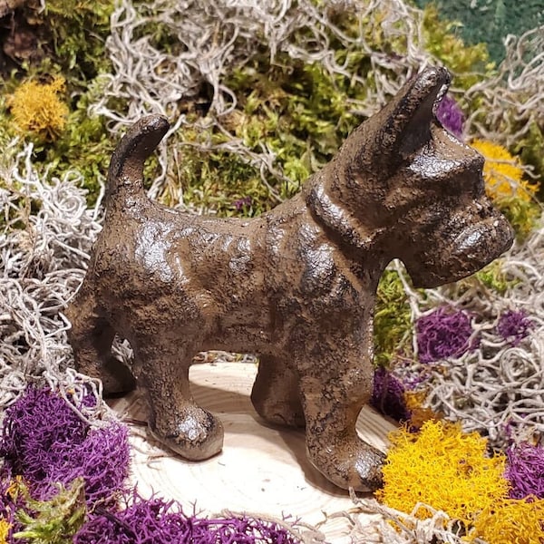 Cast Iron Metal Animal Scottie Dog Scottish Terrier Pet Figurine Home Toy Decor