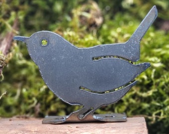 Cut Metal Rusty Carolina Wren Bird Garden Home Yard Window Outdoor Art Decor