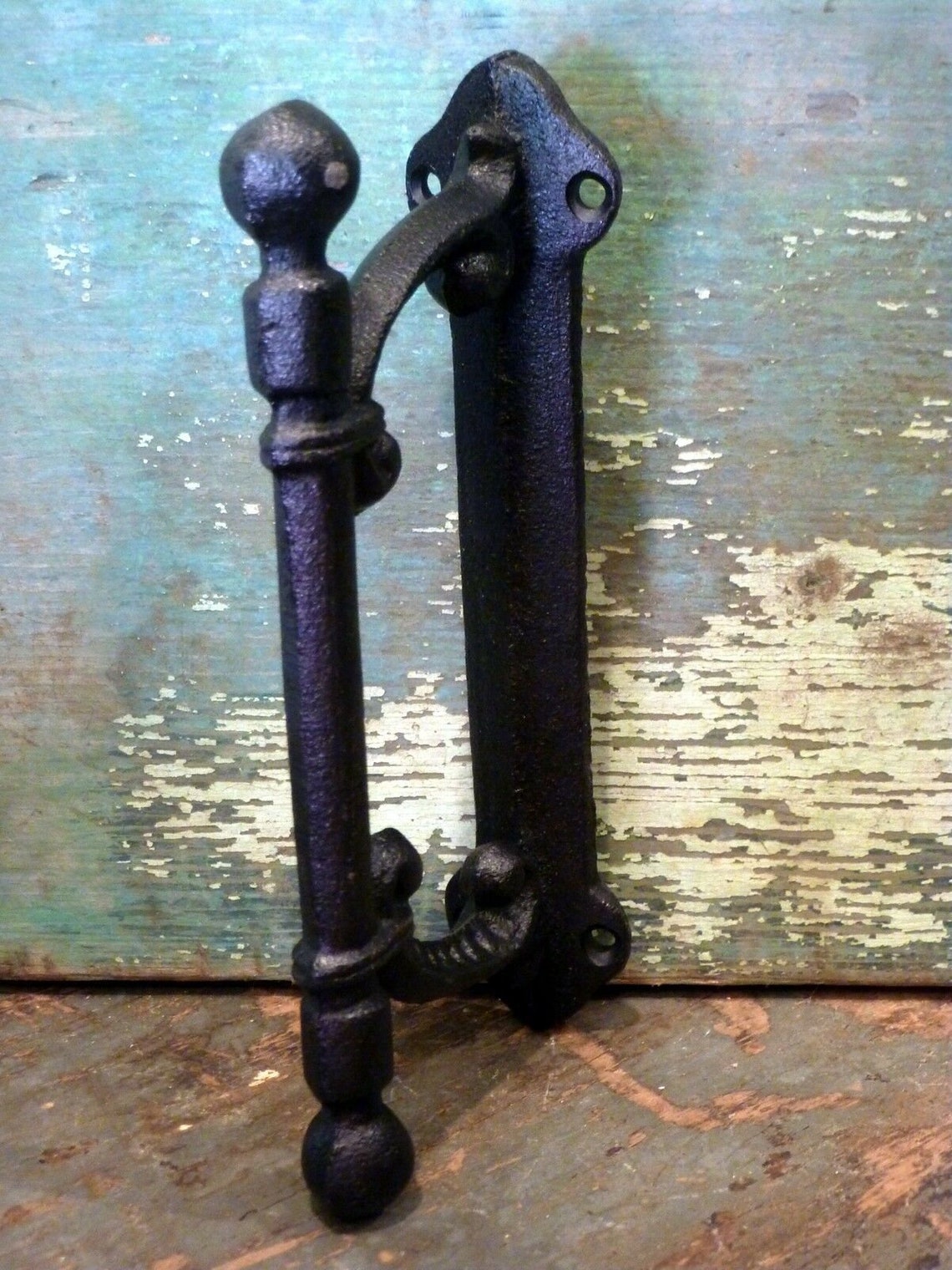 Black Cast Iron Handle Pull Armoire Door Drawer Etsy