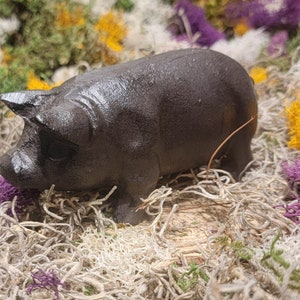 Cast Iron Brown Pig-swine Farm Figurine Statue Home Decor