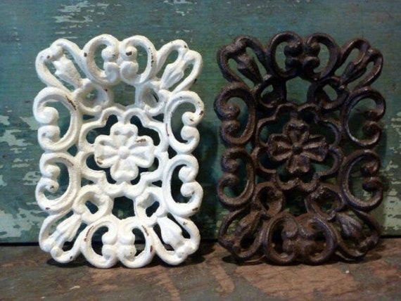 Cast Iron Four Leaf Clover Soap Card Dish Sponge Holder Home