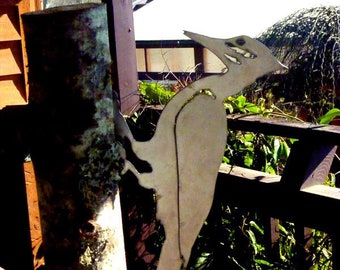 Cut Metal Rusty Pileated Woodpecker Bird Garden Home Yard Outdoor Lawn Art Decor