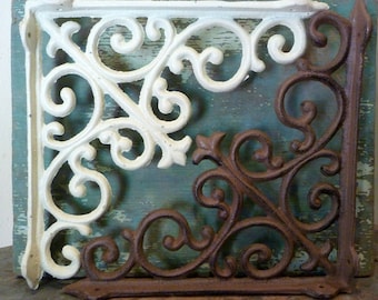 Cast Iron Set/2 Large Brackets Brace Wall Home Shelf Table Garden Outdoor Decor