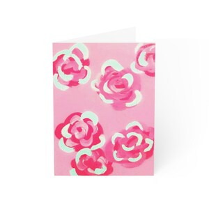 Lote de cartões comemorativos florais rosa, conjunto em branco com 1, 10, 30 ou 50 peças