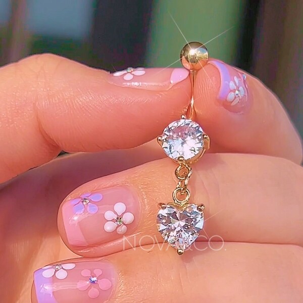 Belly Button Rings Dangle Y2k Etsy