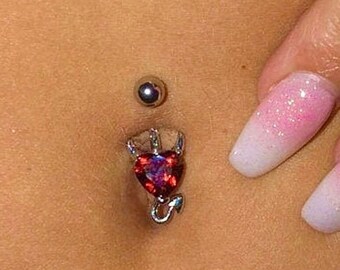 Devil Heart Belly Button Ring