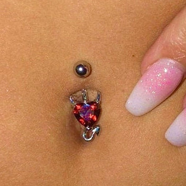 Devil Heart Belly Button Ring