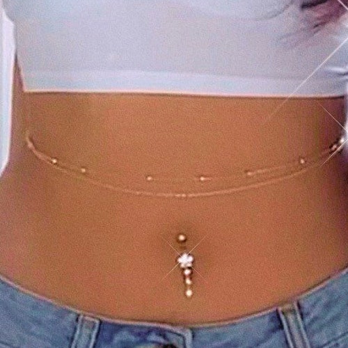Silver Angel Heart Belly Button Ring Y2K 2000s Sparkly Body Etsy