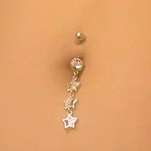 Little Star Baby Belly Button Ring -2000s Y2K Sparkly Body jewelry - Silver Gold - Navel Piercing - cosmic celestial gift for her