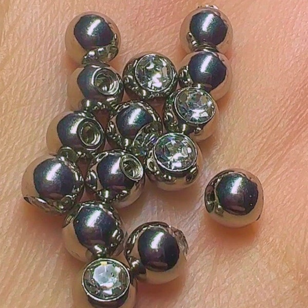 14G Stainless Steel Ball Replacement | 5MM Standard Size, Replacement Navel Belly Ring Ball Sets, Belly Ring Top Ball, Body Jewelry Parts