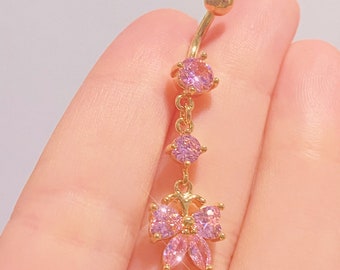 ♡ 1.0 pretty pink bow belly piercing v1