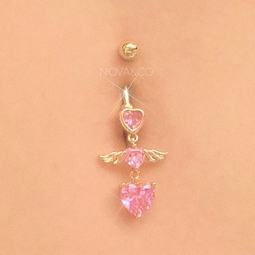 Silver Angel Butterfly Belly Button Ring Y2K 2000s Sparkly Etsy