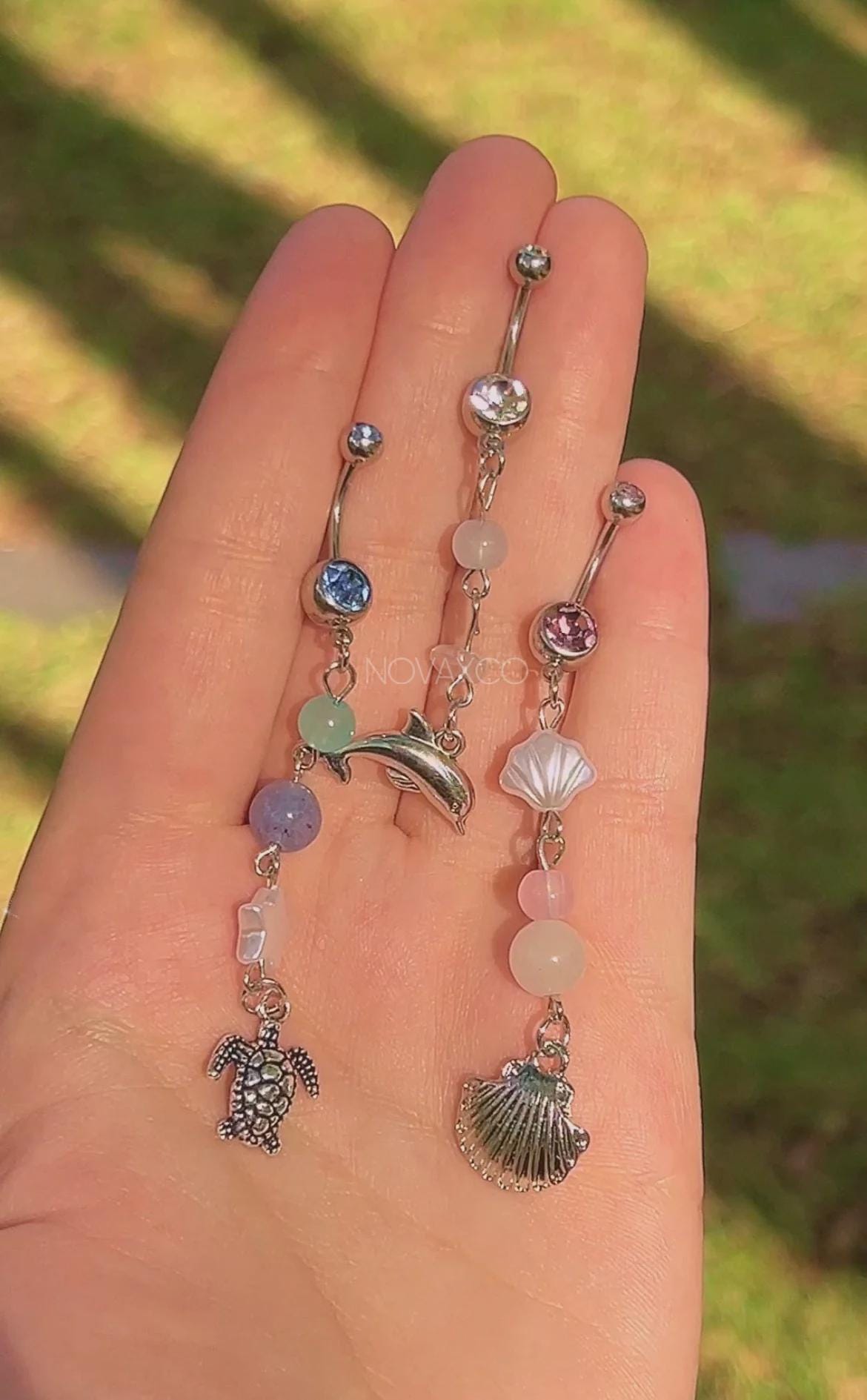 Belly Shell Beachy Belly Button Ring | Shell Dolphin Sea Turtle Beach Summer Dainty ...