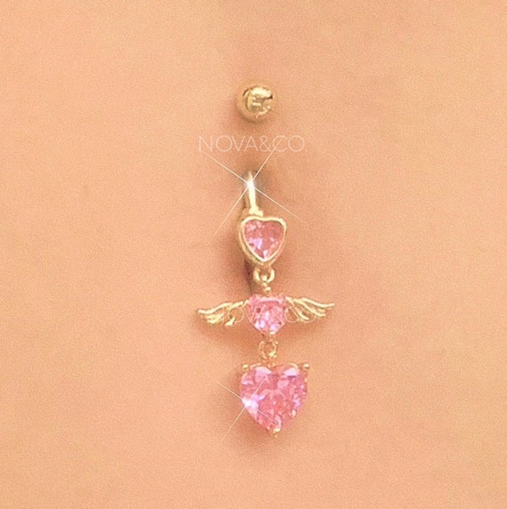 Belly button piercing pink sale
