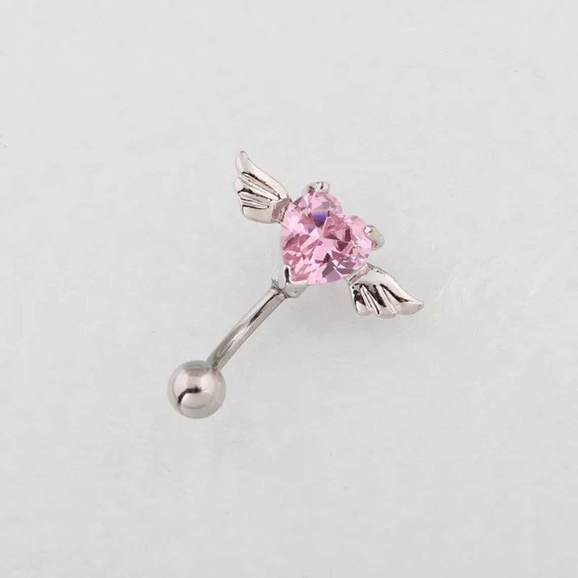 Upside Down Heart Belly Button Ring Y2K 2000s Sparkly Body Etsy