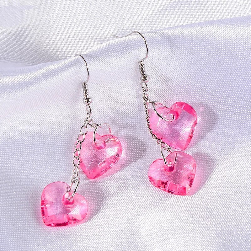 Y2K Candy Hearts Dangle Earrings | Etsy