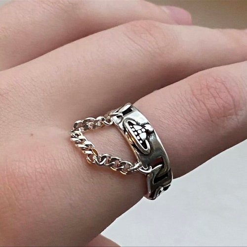 Saturn Planet Orb Ring With Chain 