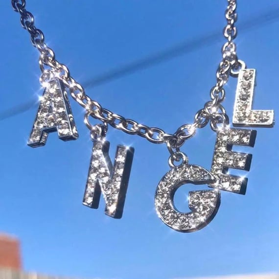 Angel Necklace Baddie Jewelry Minimal Cute Aesthetic Etsy angel necklace baddie jewelry minimal cute aesthetic trendy iced out miami cuban chain