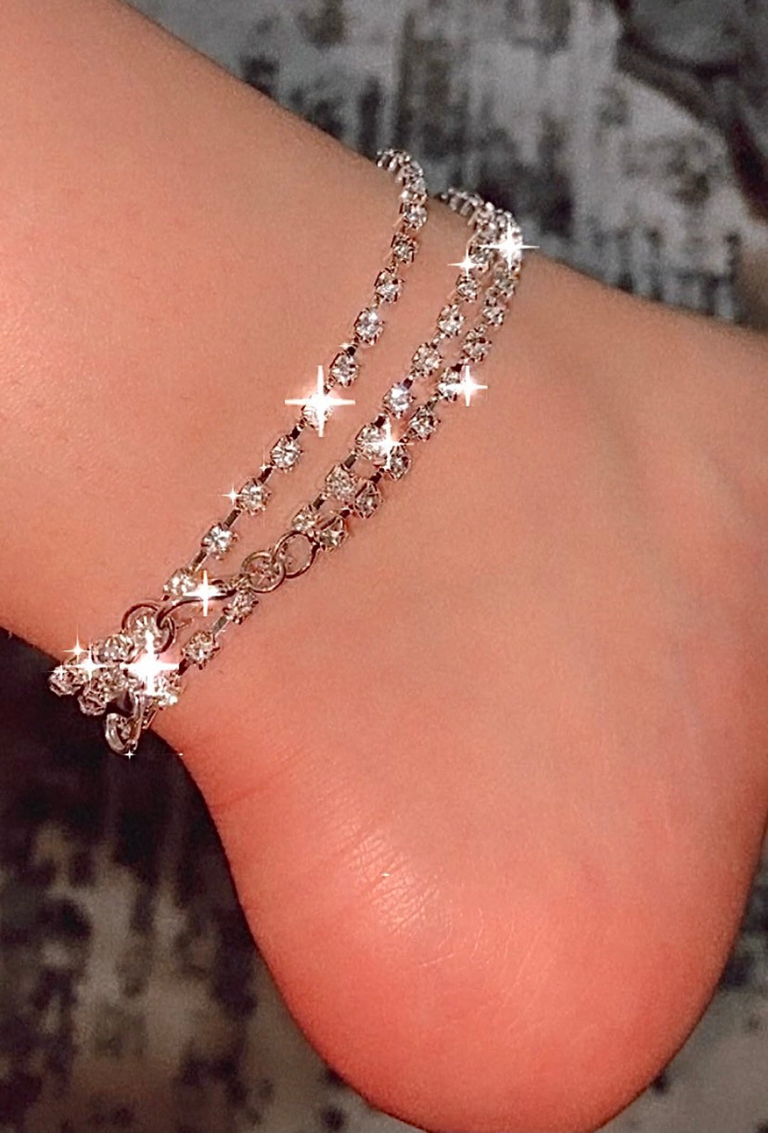 Iced out ankle bracelet sale