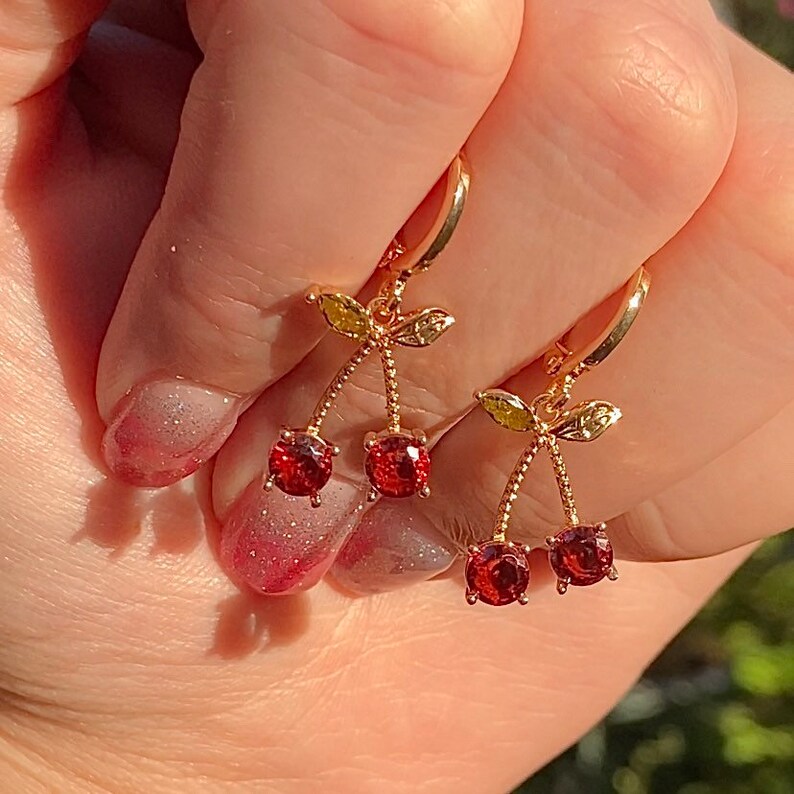 Cherry Charm Necklace Set VSCO Girl Jewelry Trendy Etsy