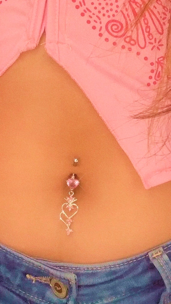 ♡ (3.0) pink belly piercing