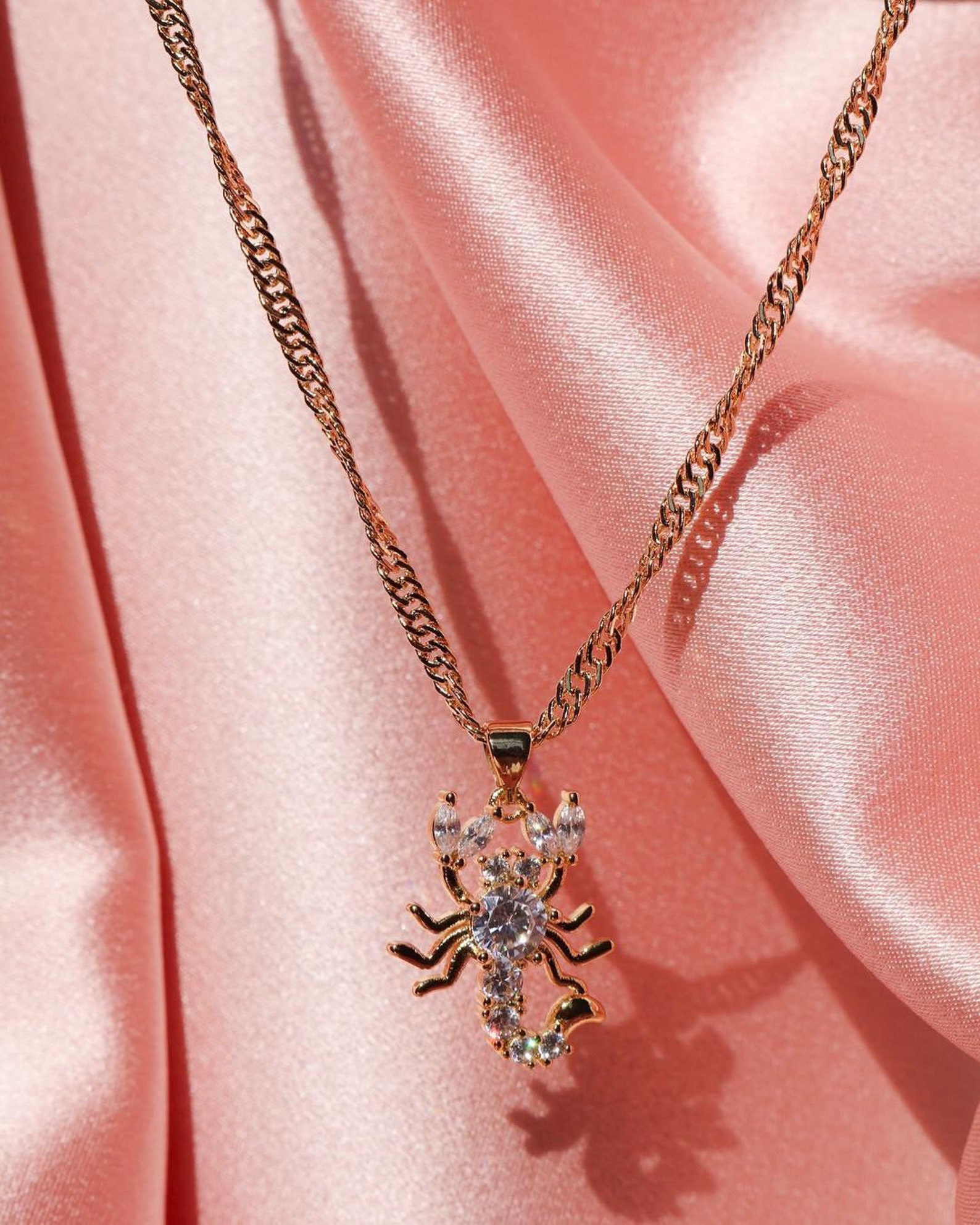 Scorpion Necklace 18k Gold Filled Zodiac Necklace Baddie Etsy