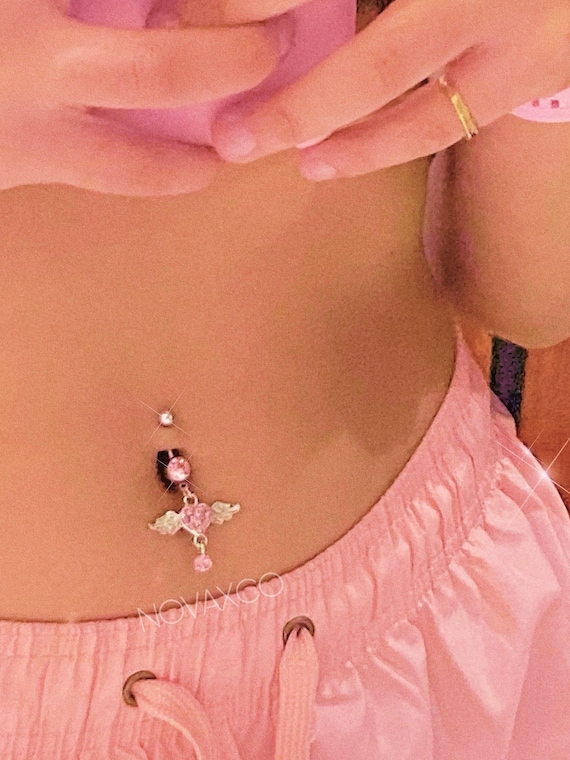 ♡ (3.0) pink belly piercing